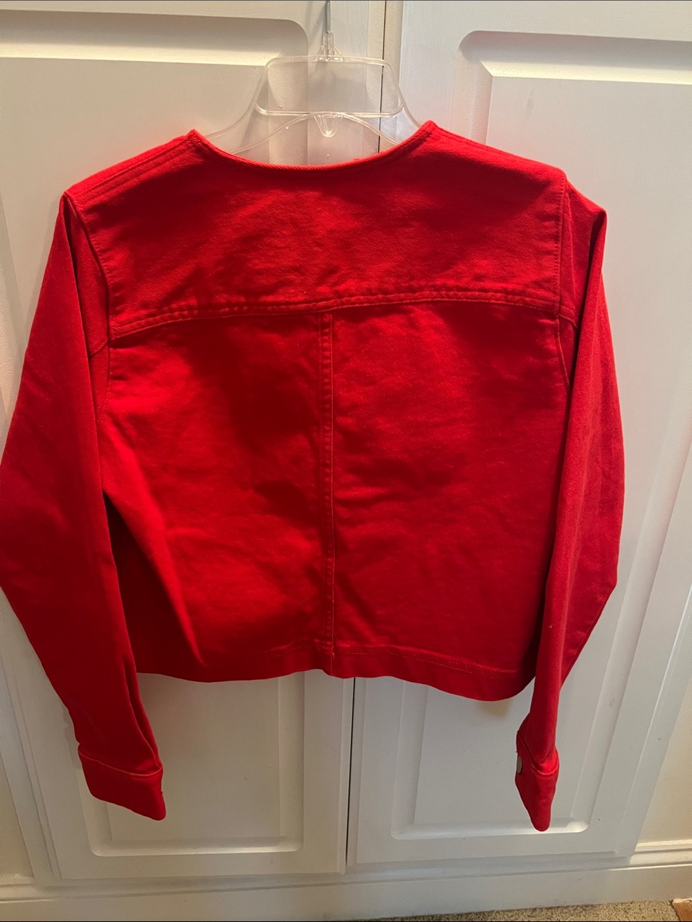 Free Assembly Women's Collarless Denim Jacket, Sizes S - Picture 4 of 5